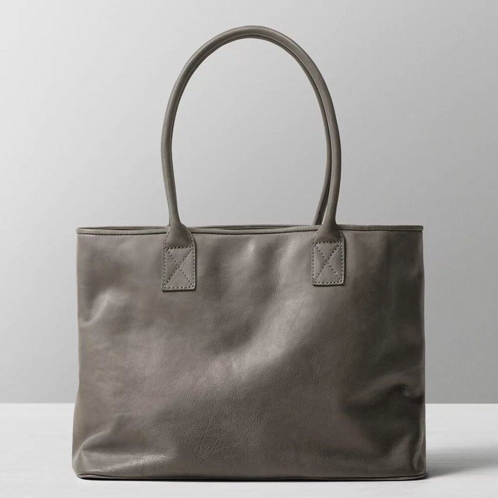 NEW RH Baby Child Restoration Hardware Premium Leather Diaper Bag Tote Graphite